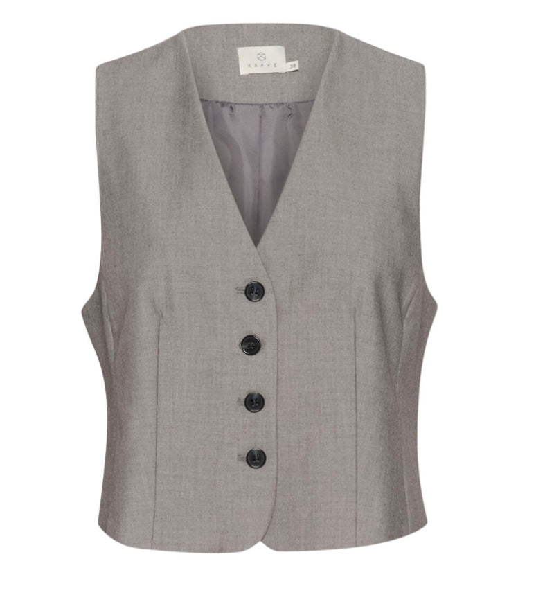 Kaffe Grey 4 Buttoned Vest