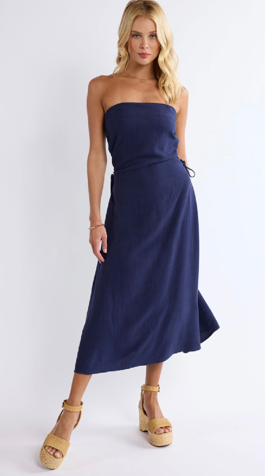 Sage the Label Navy Rouging Tube Dress