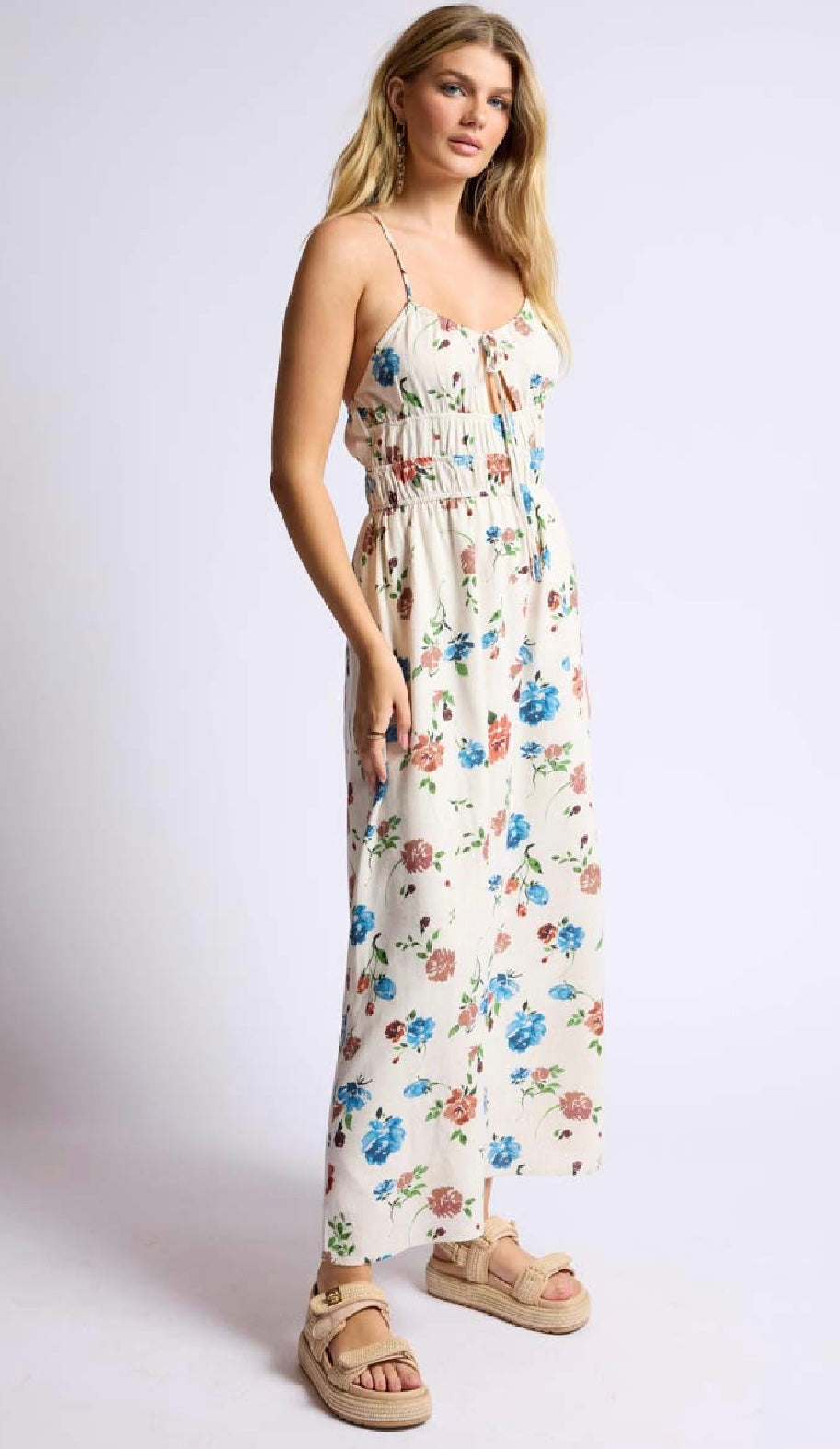 Sage the Label Linen Blend Floral Dress