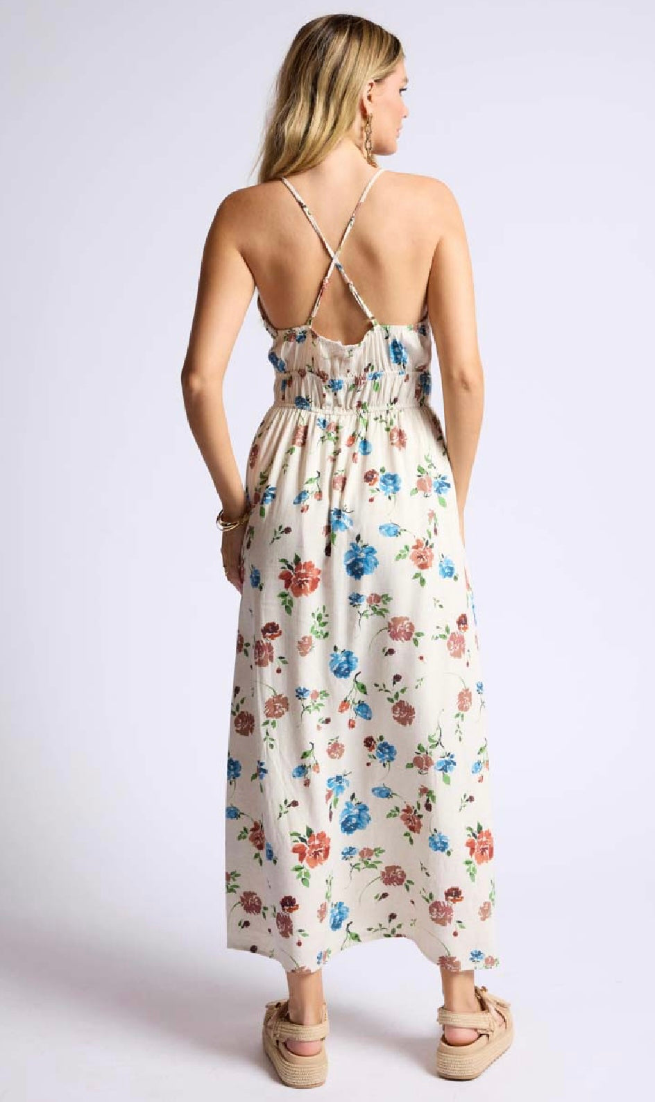 Sage the Label Linen Blend Floral Dress