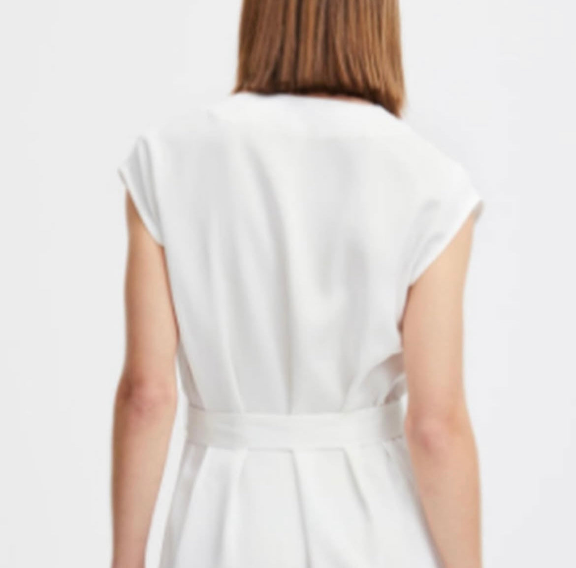 B young White Buttoned Dress
