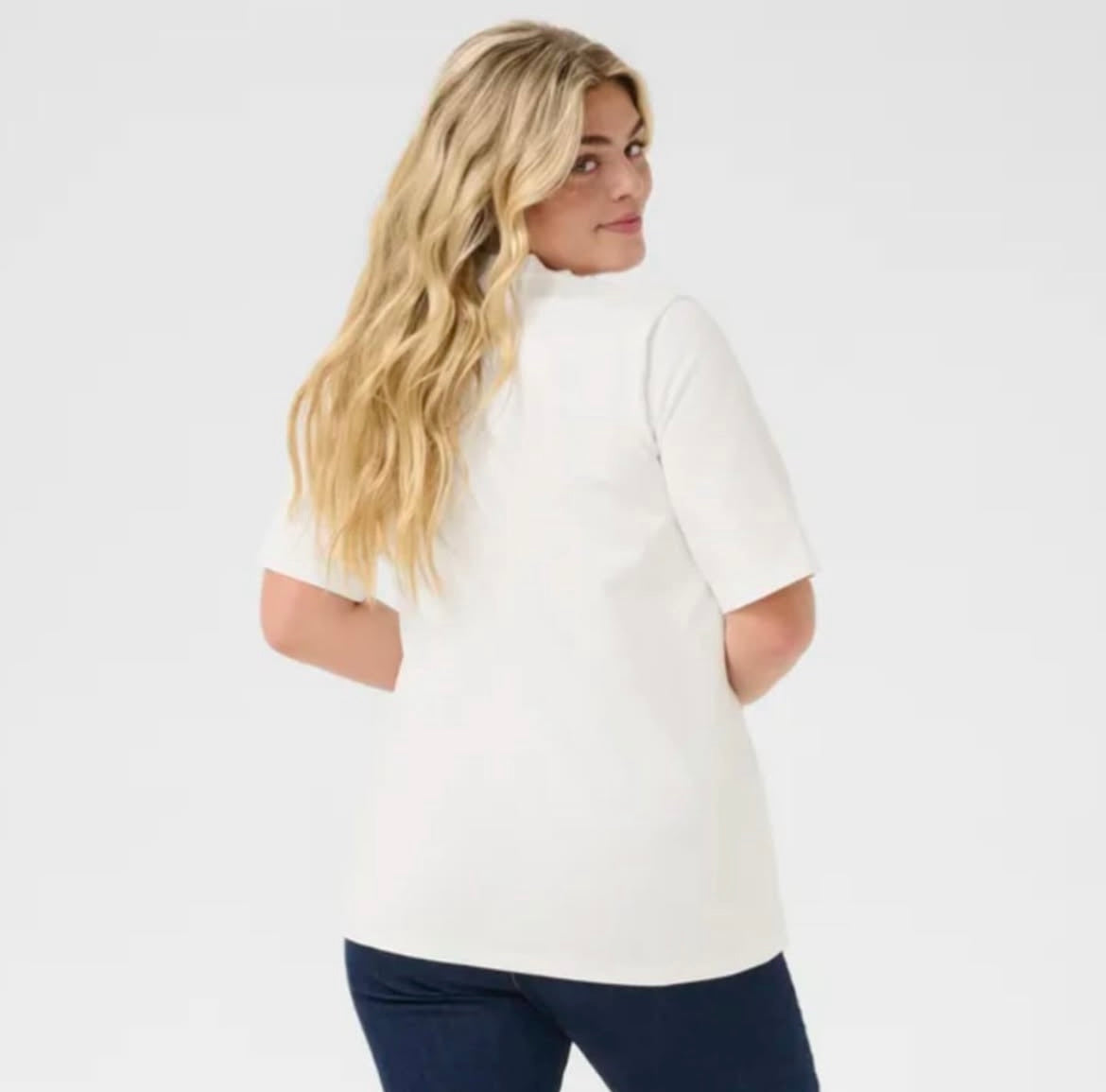 Kaffe Curve White T shirt with stones