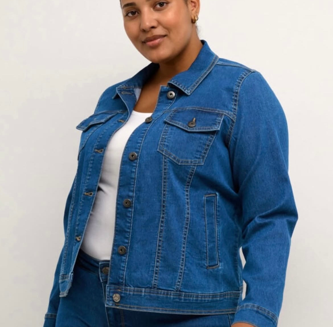 Kaffe Curve Medium Wash Denim Jacket
