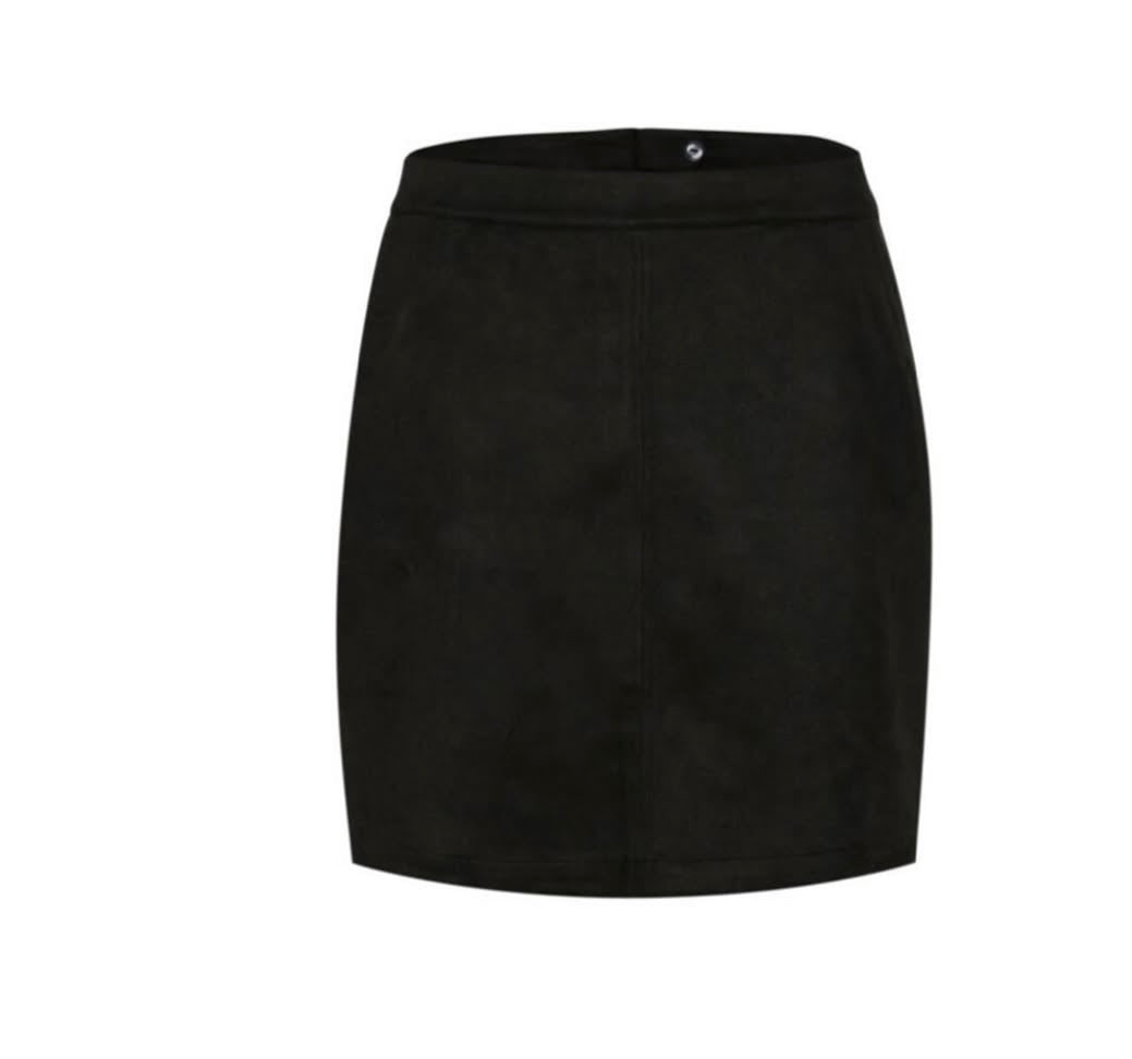 Culture Faux Black Suede Short Skirt
