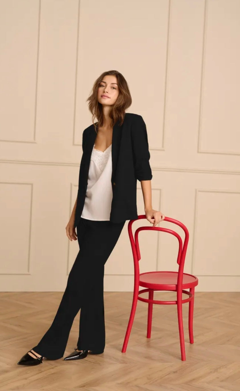 CREAM Black Wide Leg Pant