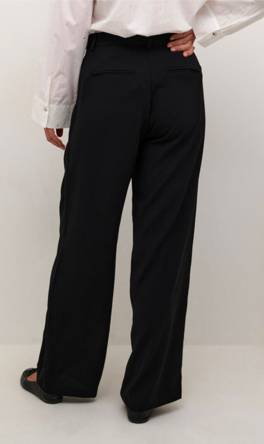 CREAM Black Wide Leg Pant