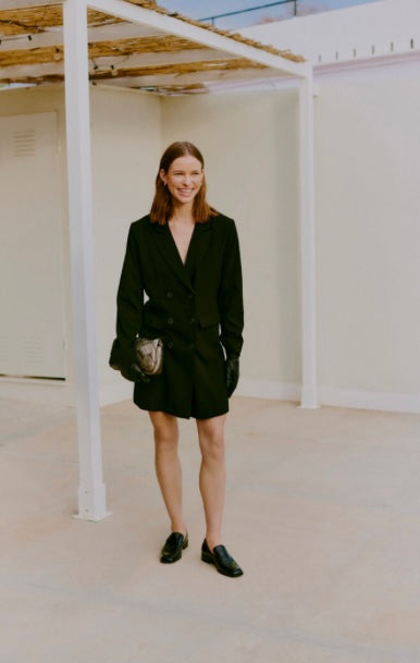 B young Black Double Buttoned Blazer