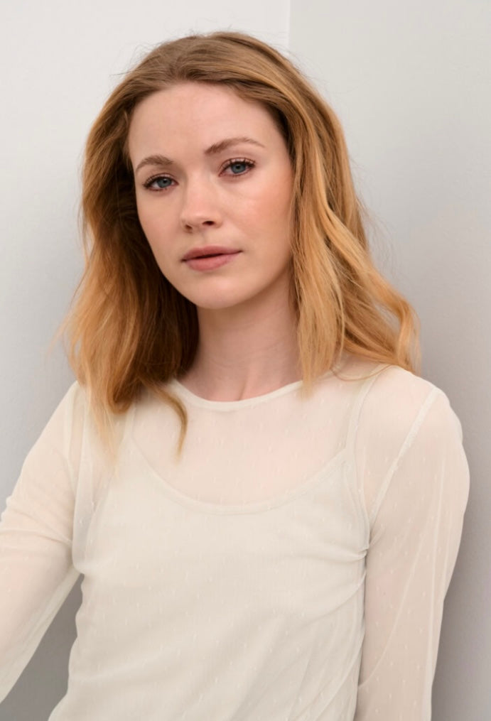 CREAM - Cream Sheer Detailed Top