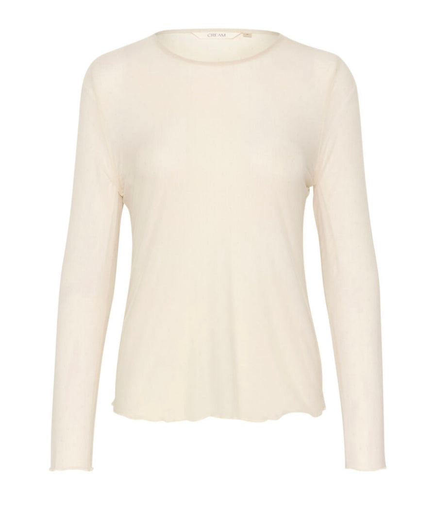 CREAM - Cream Sheer Detailed Top