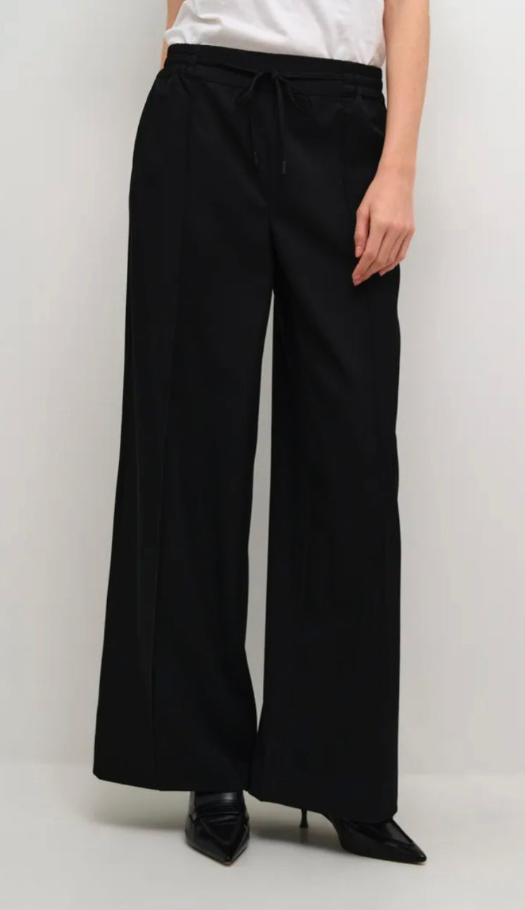 Culture Black Drawstring Wide Leg Pant