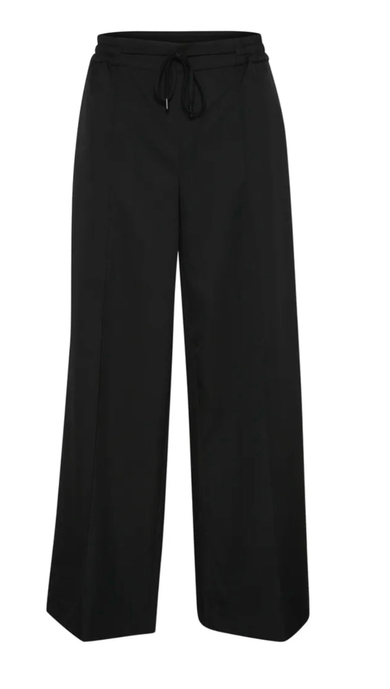 Culture Black Drawstring Wide Leg Pant