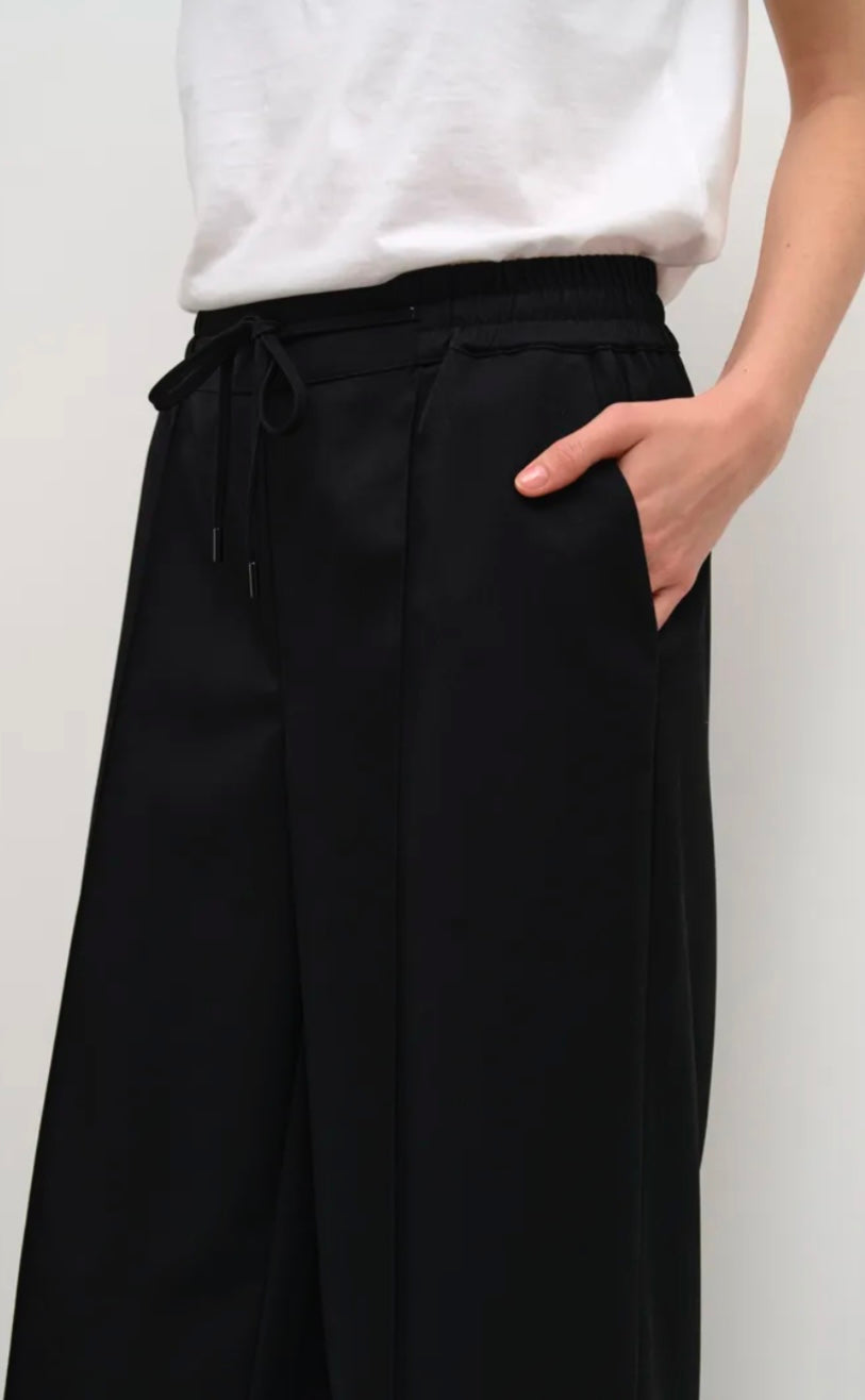 Culture Black Drawstring Wide Leg Pant