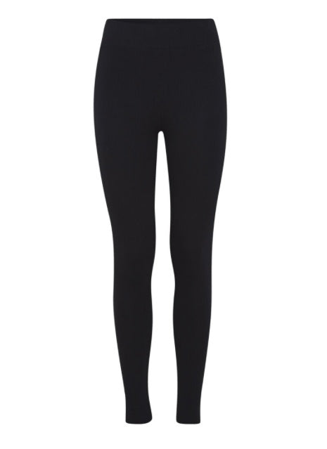 B young Black Ribbed Slim Fit Leggings
