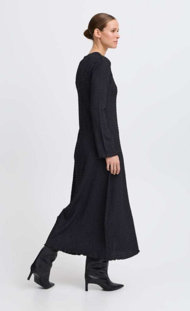 B young Black Long Textured Dress