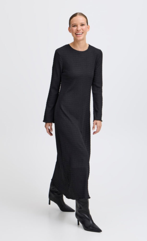 B young Black Long Textured Dress