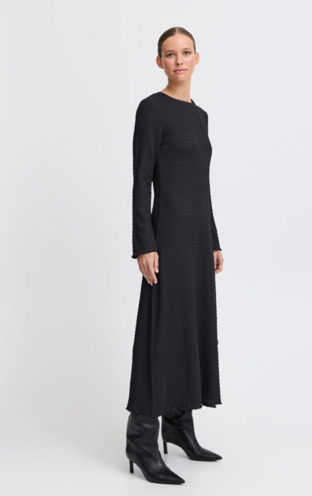 B young Black Long Textured Dress