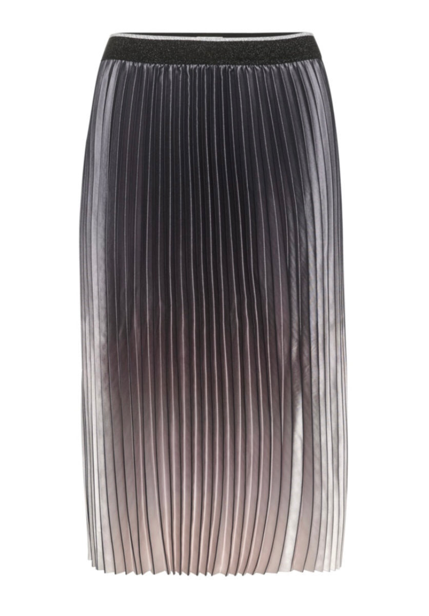 CREAM Beige/Black/Silver Pleated Skirt