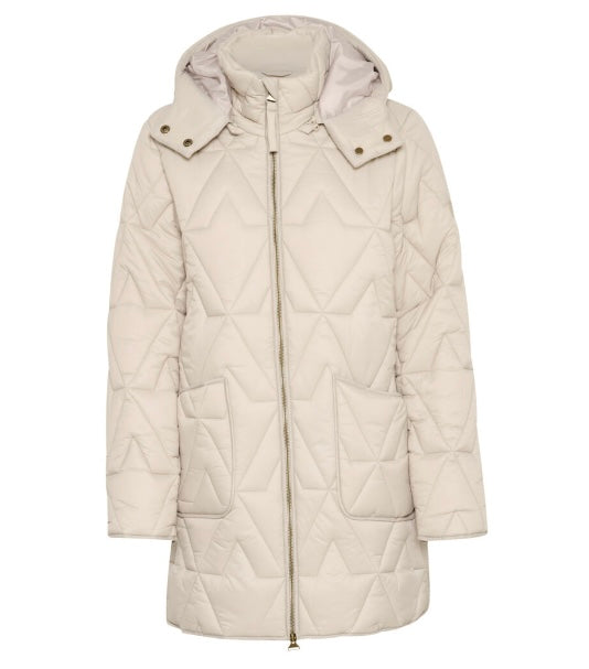 CREAM Cream Quilted Hooded Coat