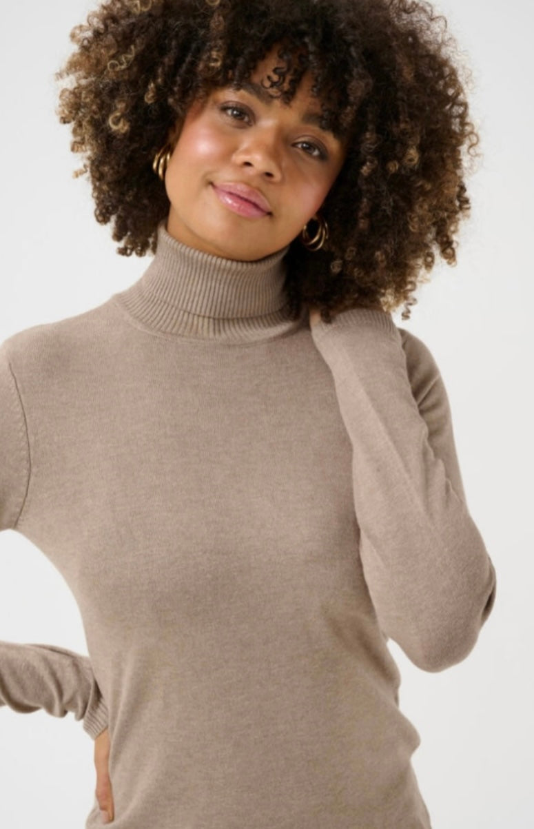 Culture Brown Slim Fit Turtleneck