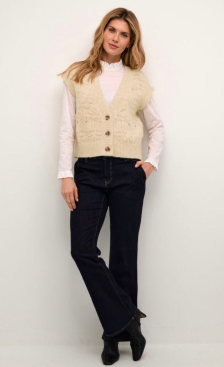 Culture Beige Knit SL Vest Sweater