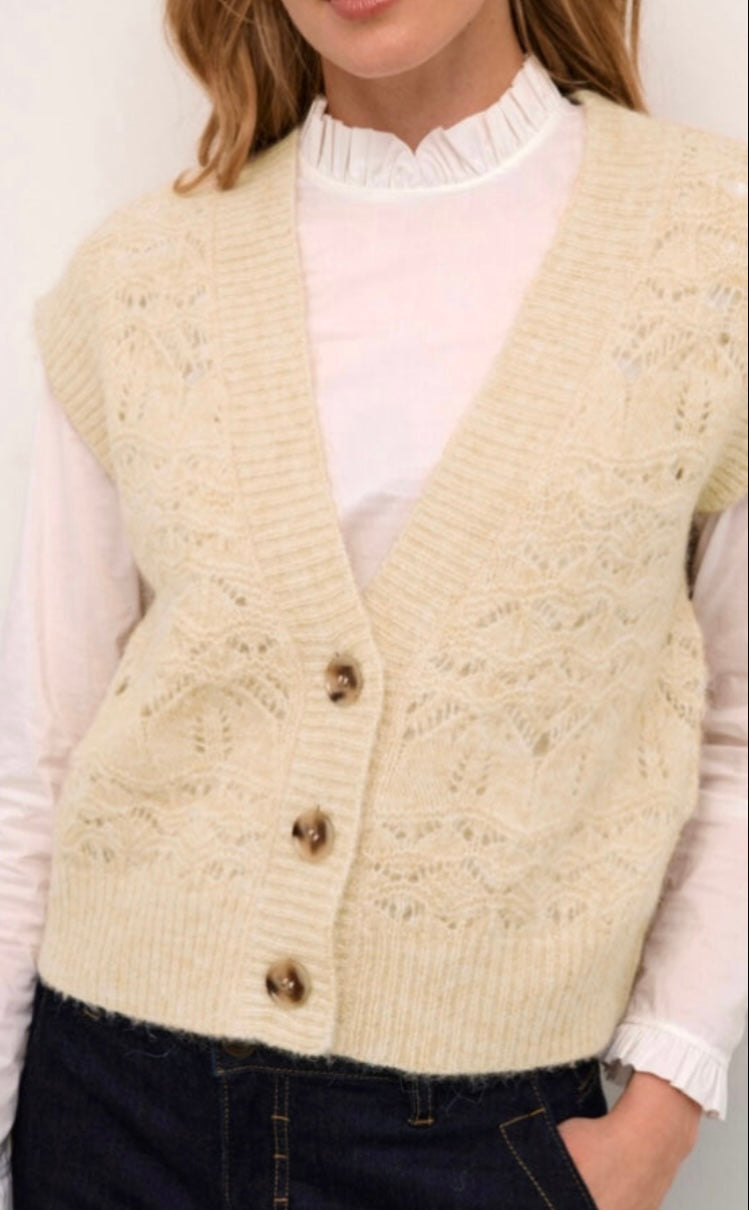 Culture Beige Knit SL Vest Sweater