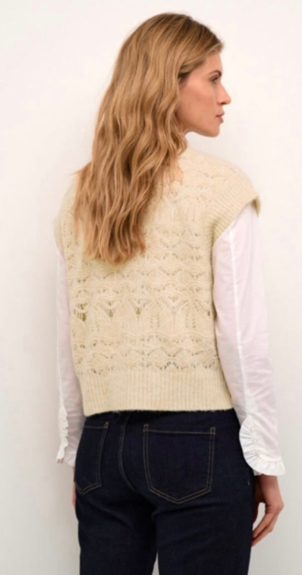 Culture Beige Knit SL Vest Sweater