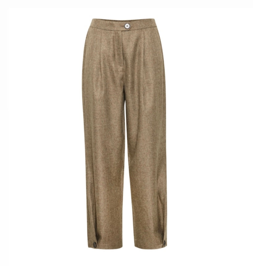 B young Brown Mixed Barrel Pant