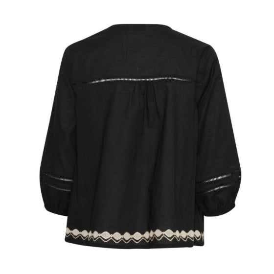 B young Black Taupe 3/4 sleeve Top