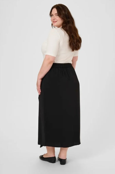 Kaffe Curve Black Wrap Skirt