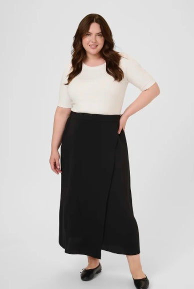 Kaffe Curve Black Wrap Skirt