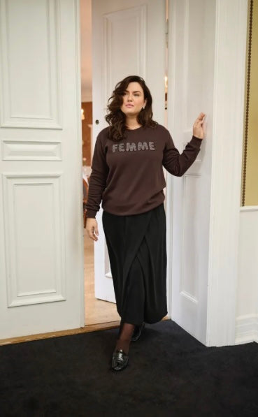 Kaffe Curve Black Wrap Skirt