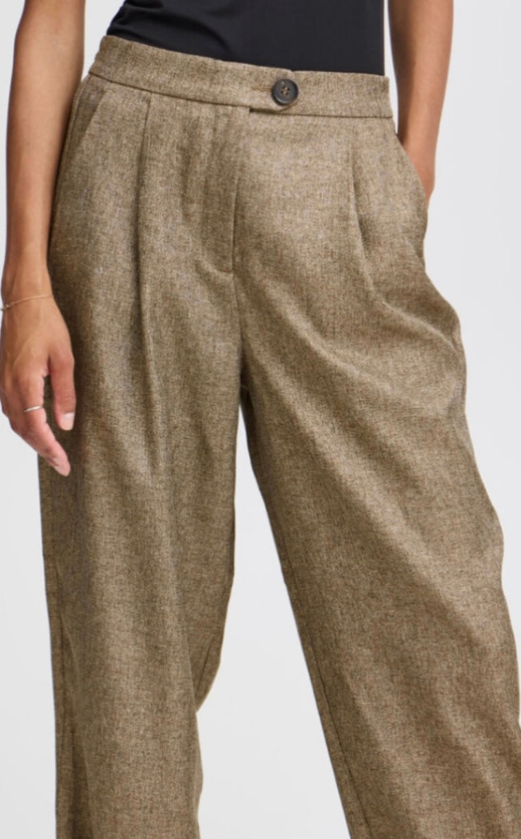 B young Brown Mixed Barrel Pant