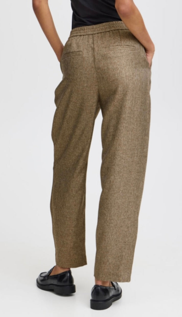 B young Brown Mixed Barrel Pant