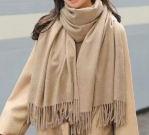 Taupe Scarf with fringe