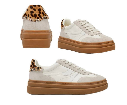 Steve Madden Dodge Leopard Print Backing Sneakers