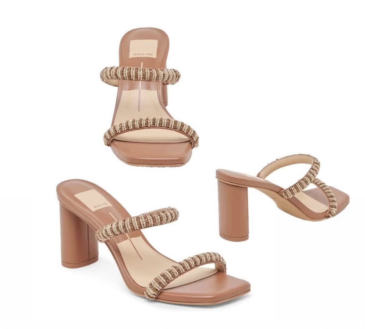 Dolce Vita Nolah Tan Multi Beads Heels
