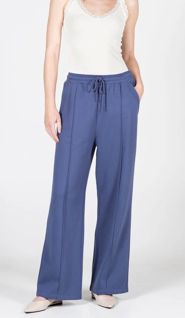 C’est Moi Blue Casual Wide Leg Pant