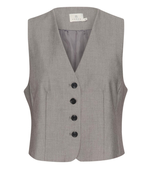 Kaffe Grey 4 Buttoned Vest