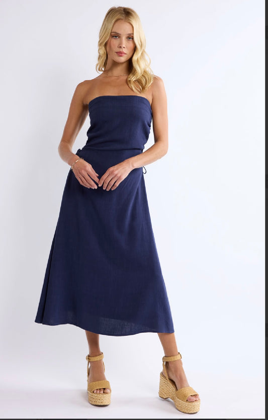 Sage the Label Navy Rouging Tube Dress