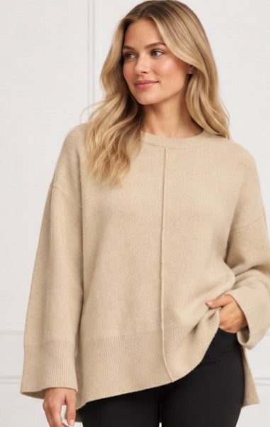 B young Melange Long Sweater Bell Sleeves