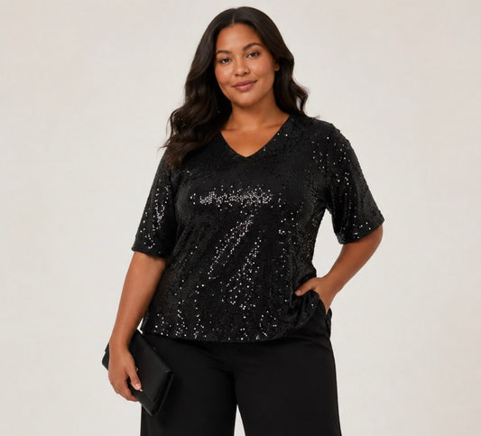 Kaffe Curve Sequence SS V Neck Top