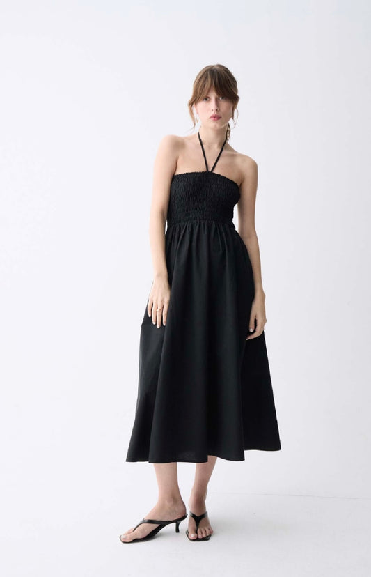 Deluc Black Tie Neck Dress