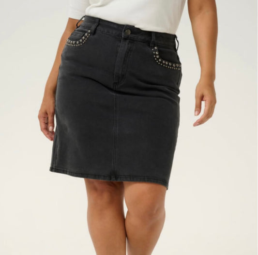 Kaffe Curve Black wash Denim Skirt