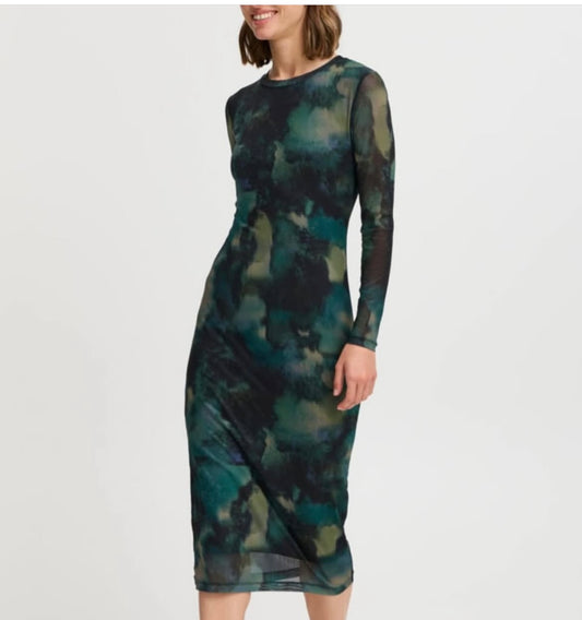 B young Green Mix Lined Dress