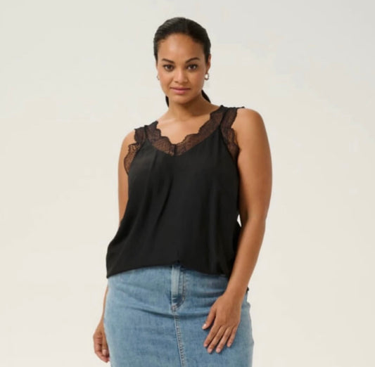 Kaffe Curve Black with Lace Tank