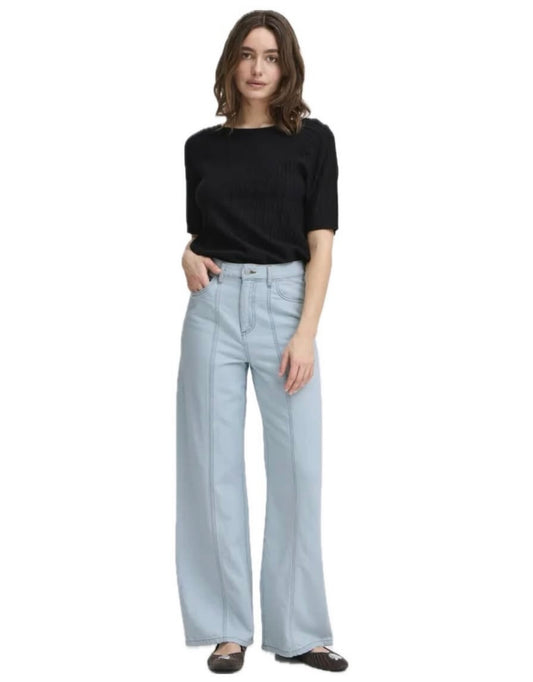 B young Light Wash Wide Leg Denim