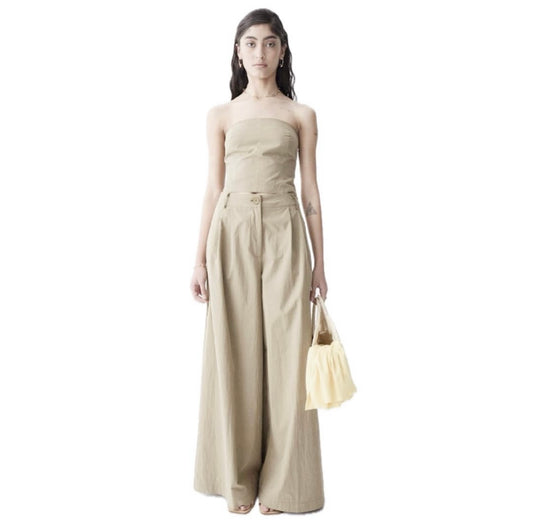 Deluc Beige Tube Top with Elastic Back