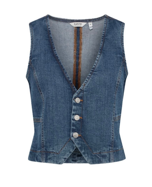 B young Medium Wash Denim Vest