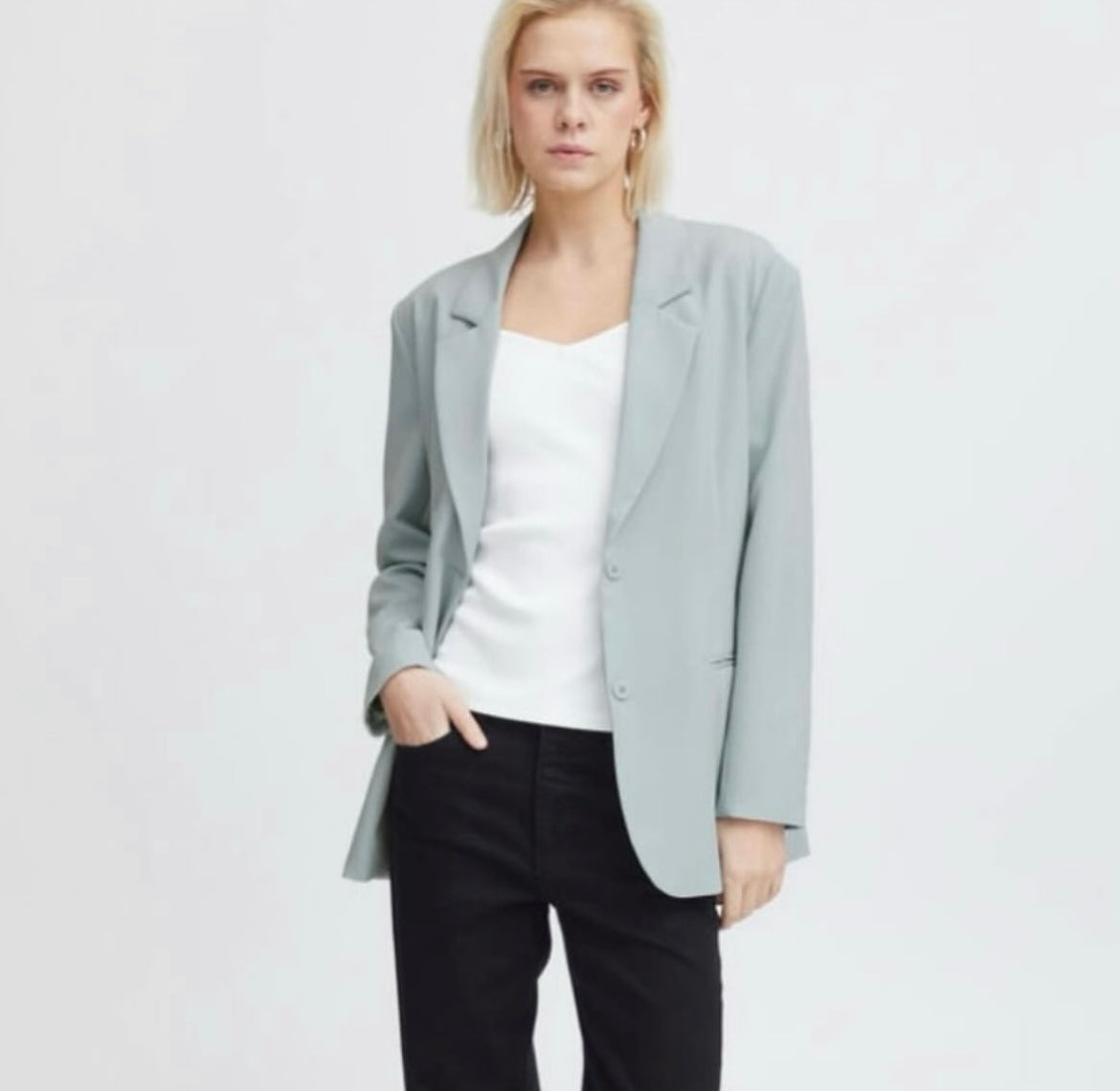 ICHI Ether Box Cut 2 Button Blazer