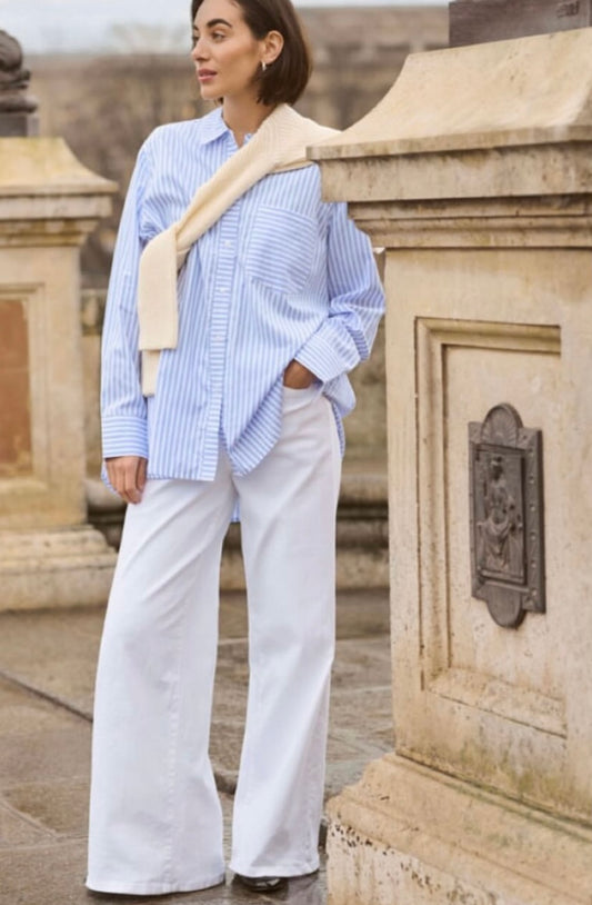 Culture White Wide Leg Denim
